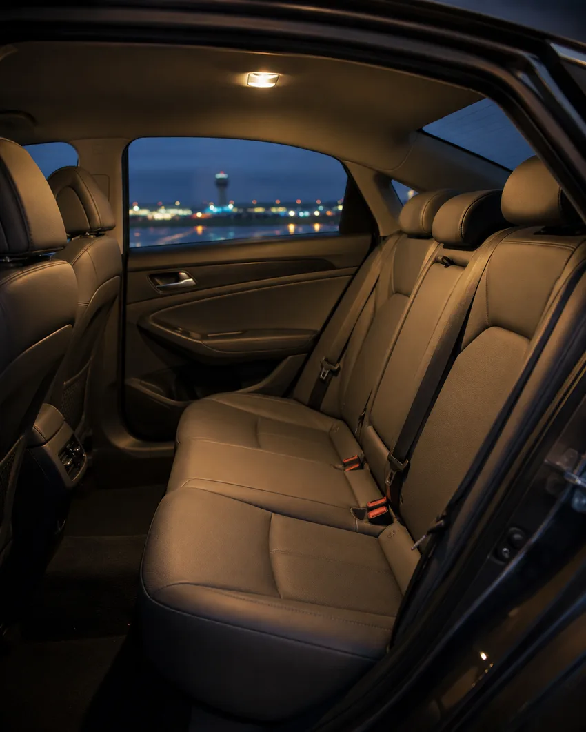 Illustrative comfortable rear passenger cabin